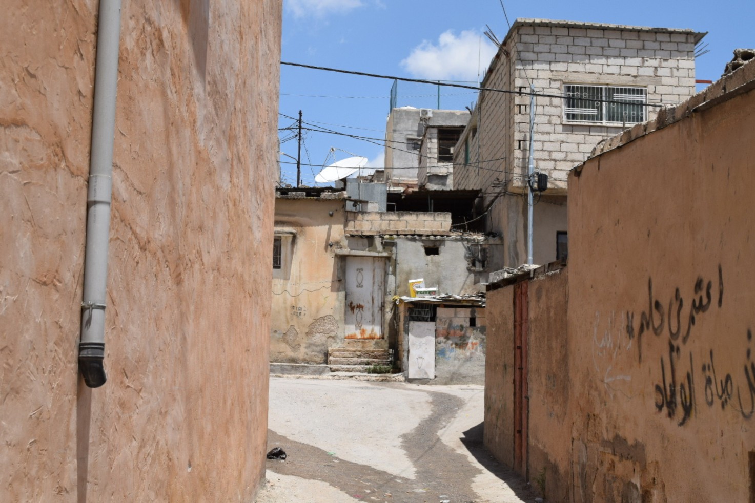 residential alley in gaza jerash base camp